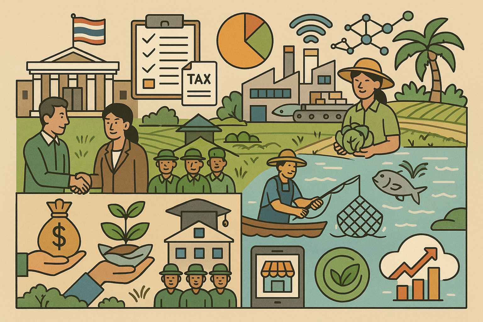 การเสริมพลังชุมชนชนบท: บทบาททางสังคมของเอสเอ็มอีในภาคเกษตรกรรมและประมงของไทย